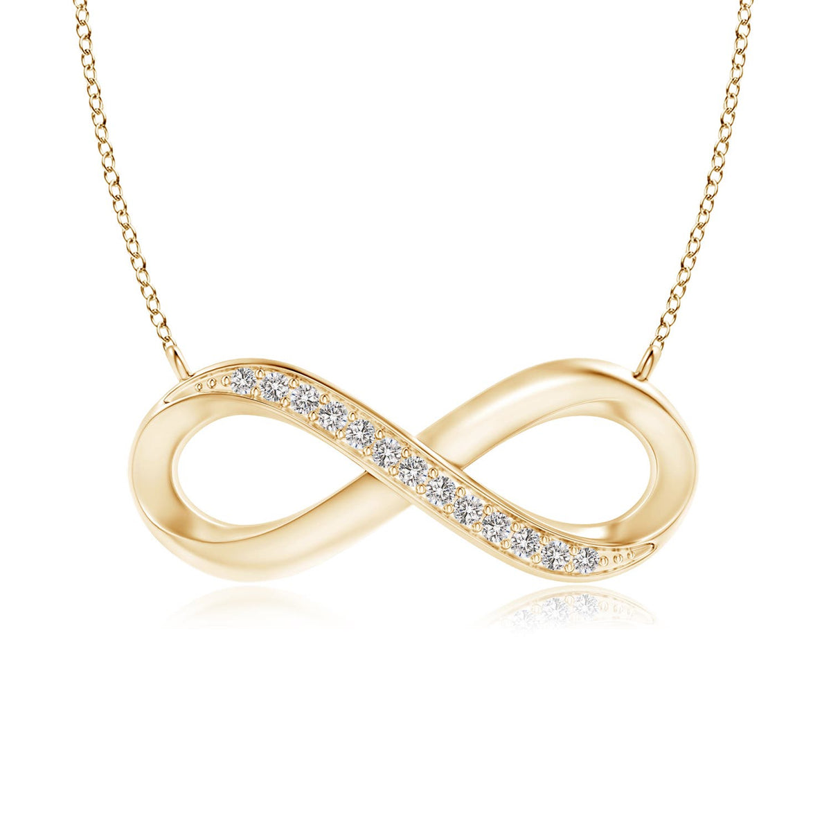 Diamond Infinity Pendant Necklace in 14K Yellow Gold A47200
