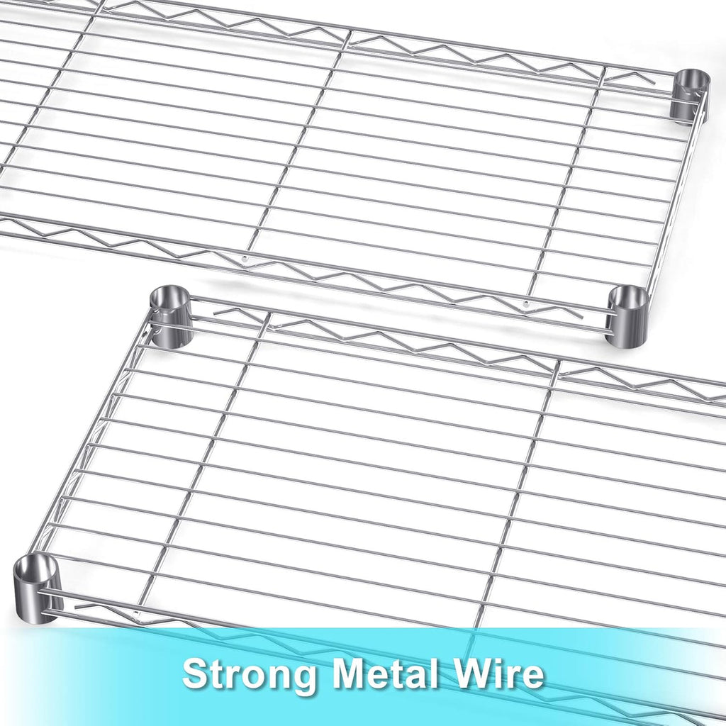 4 Tiers Rolling Cart Utility Racks Adjustable Wire Metal Shelving L755934