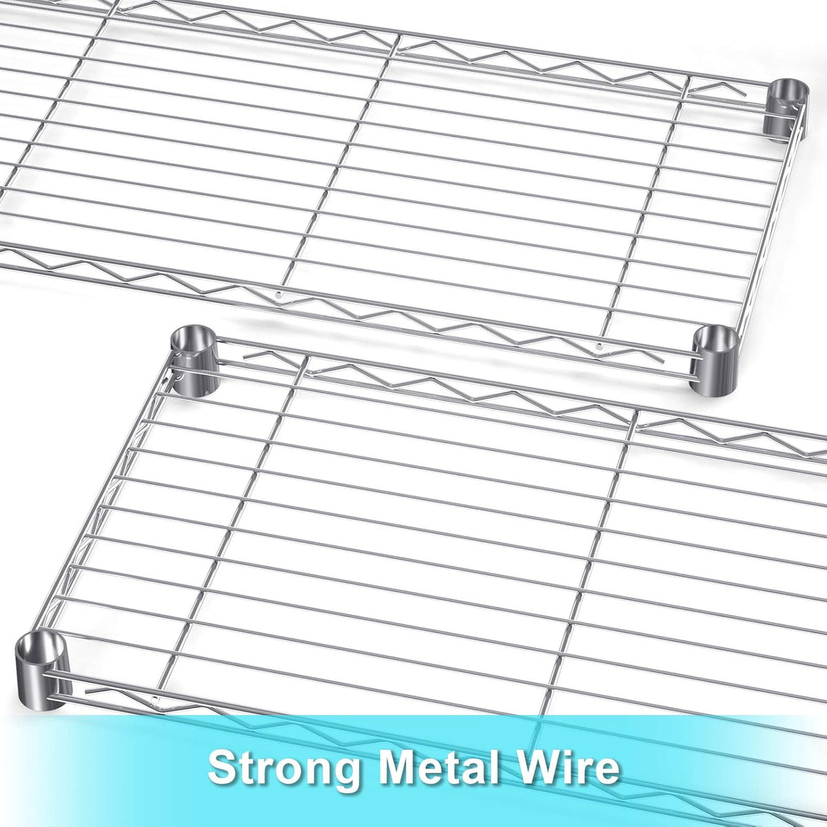 4 Tiers Rolling Cart Utility Racks Adjustable Wire Metal Shelving L755934