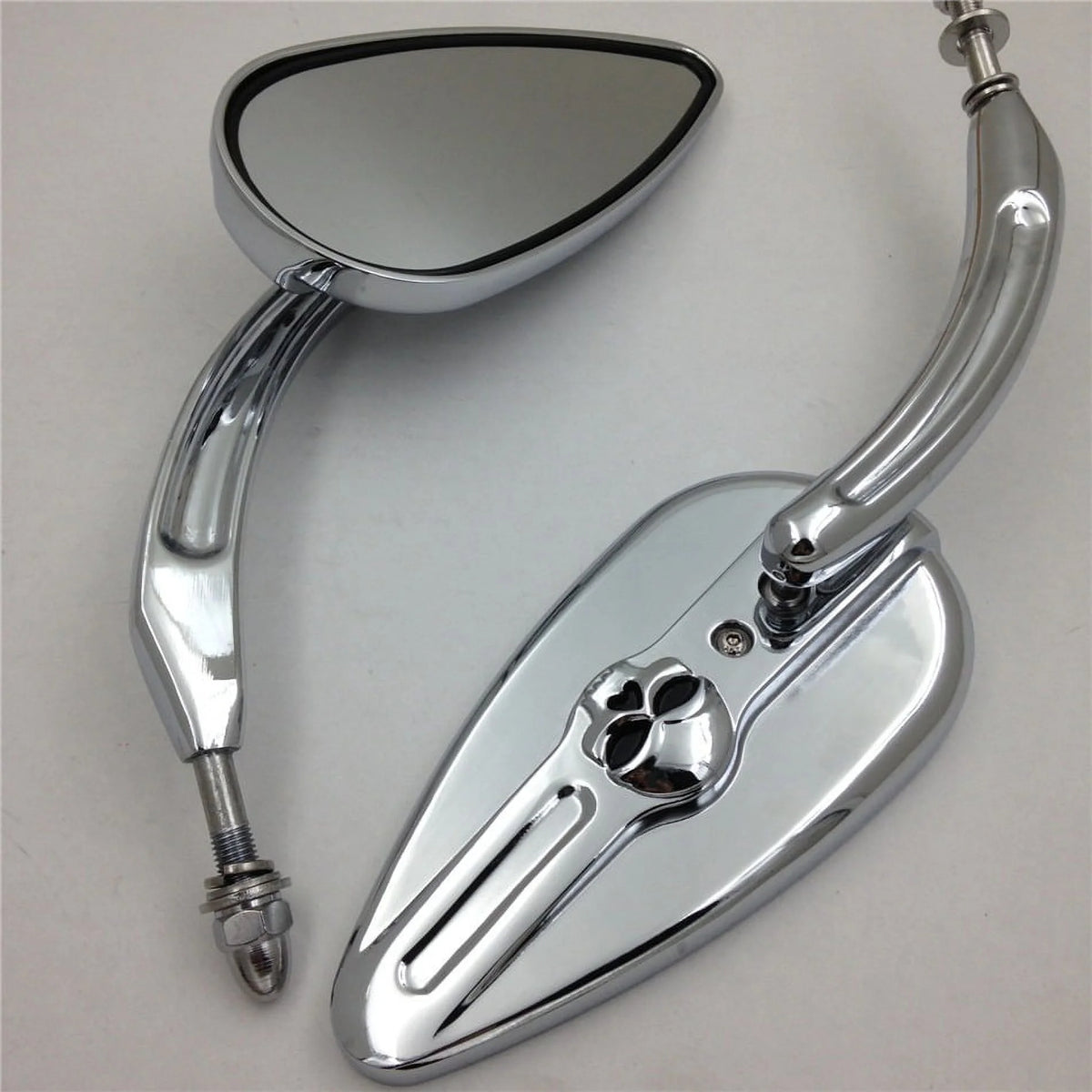 Skull Flame Side Mirrors chrome P33584