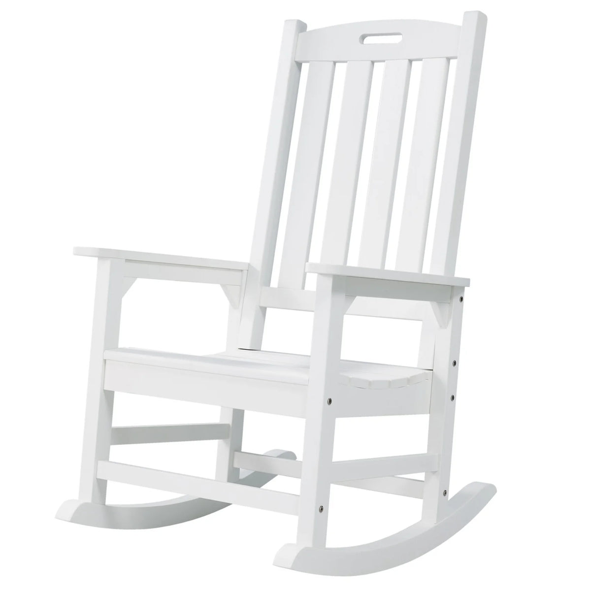 White Poly Lumber Rocking Chair with High Back M159