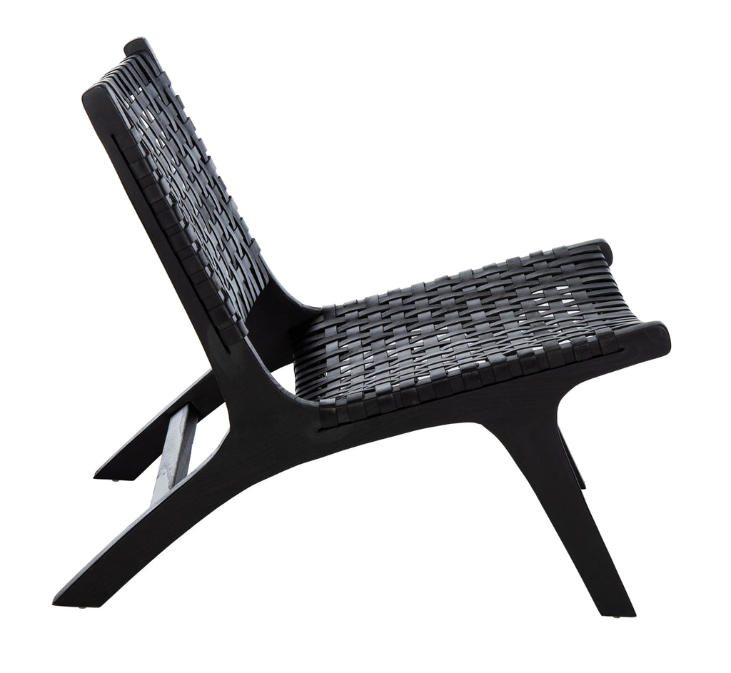Black Leather Accent Chair W1988