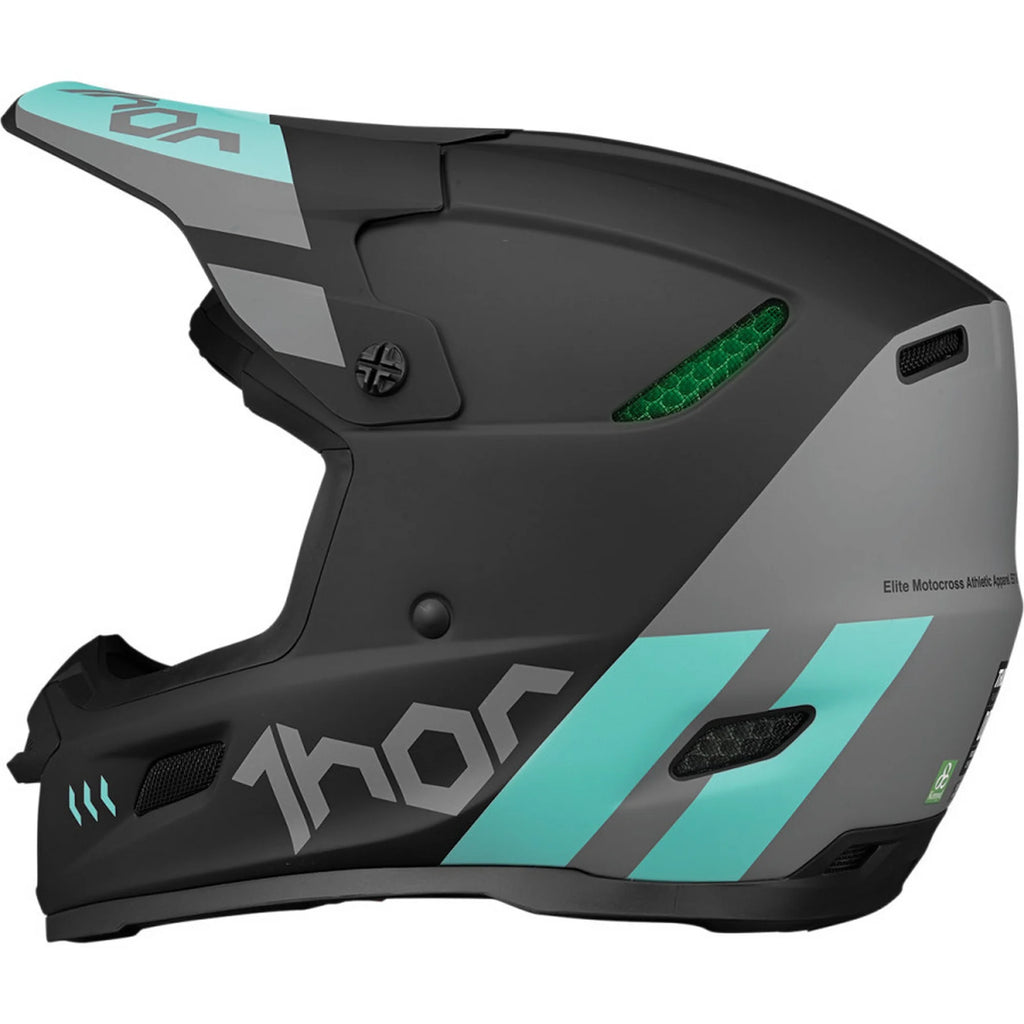 Black/Mint Offroad Helmet F7008