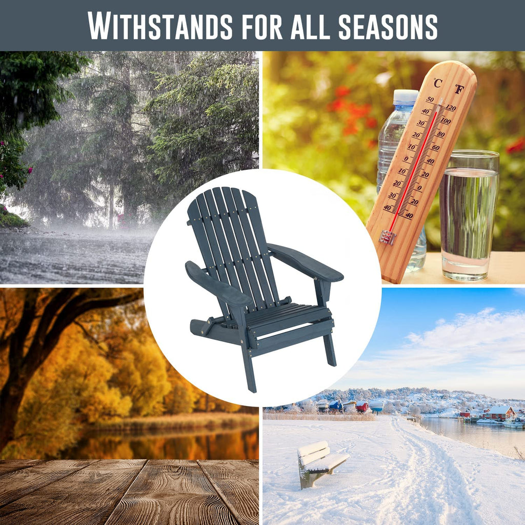 Folding Adirondack Chair Set of 2 Grey S2839