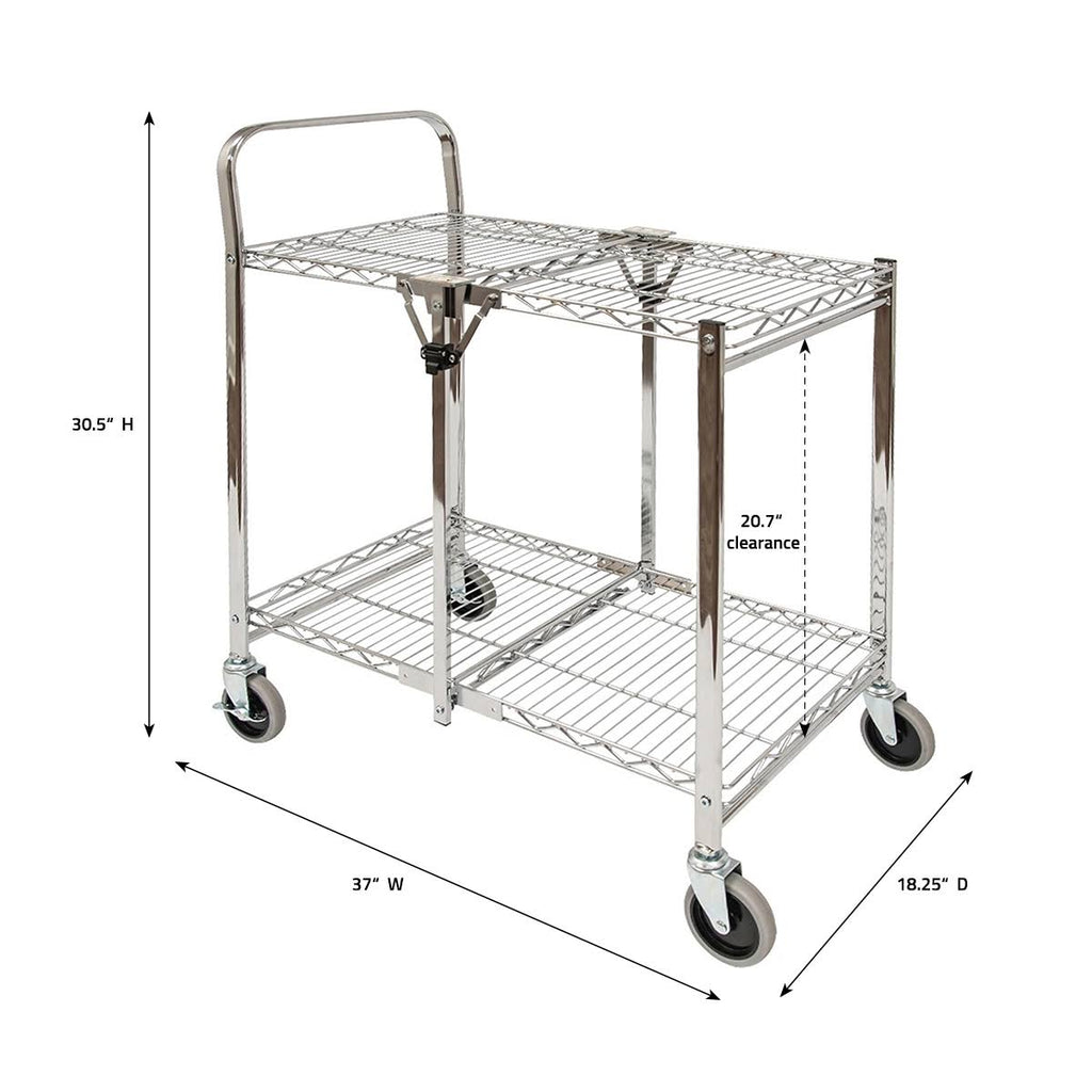 Two Shelf Collapsible Wire Utility Cart S7107