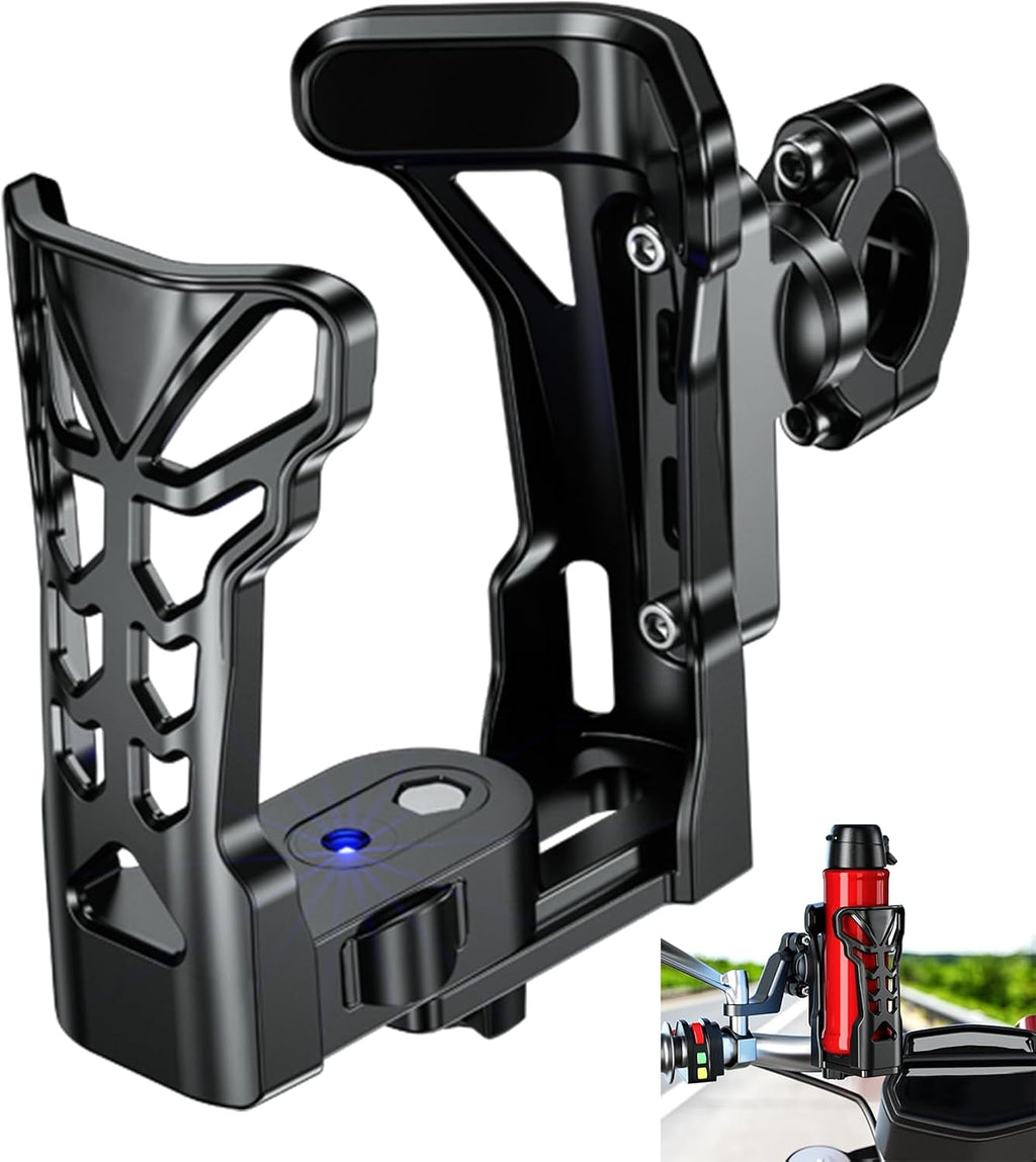 Motorcycle Cup Holder with Atmosphere Light, 360° Rotation, Max Load 32oz G381