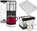 Stainless Steel Single Serve Coffee Maker with 12-Count K-Cup Set and Pod Organizer M995189
