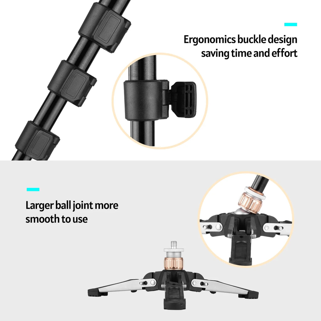 Aluminum Alloy Photography Monopod Stand with Detachable Tripod Base and Carry Bag K69504