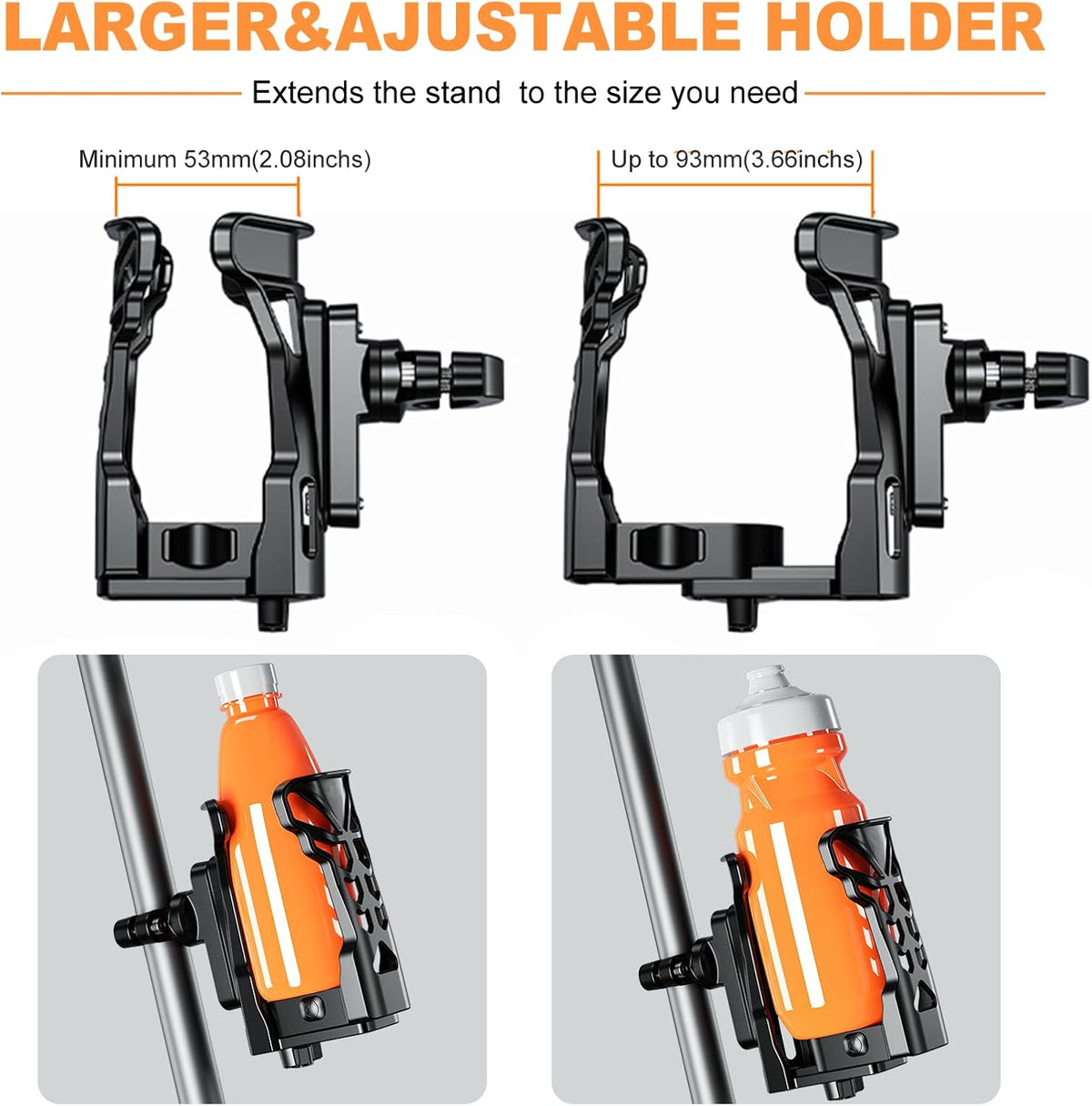 Motorcycle Cup Holder with Atmosphere Light, 360° Rotation, Max Load 32oz G381