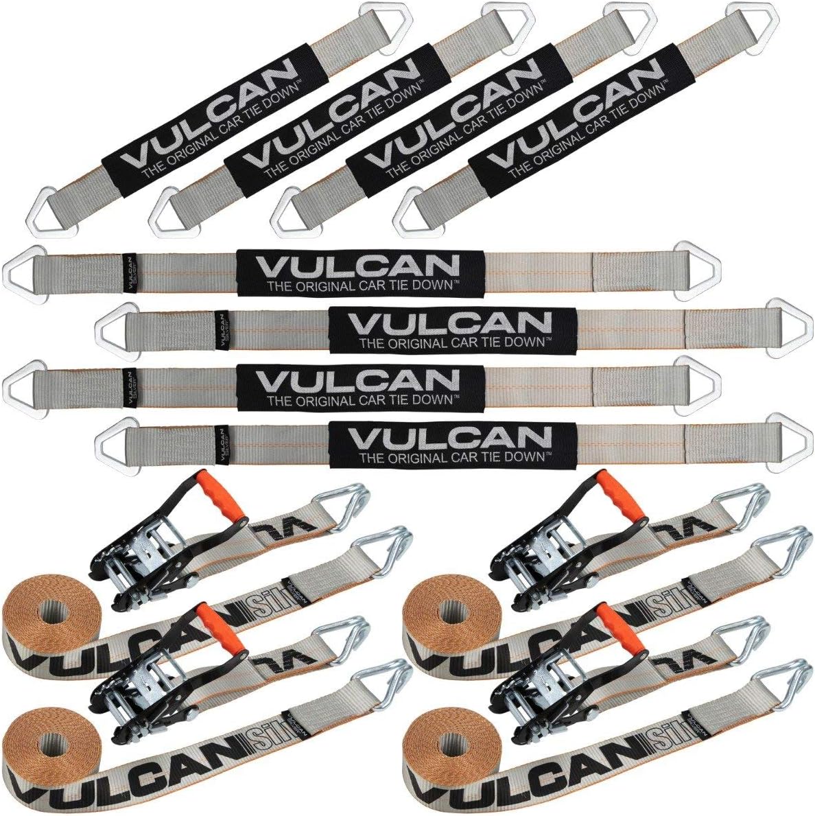 Axle Strap Tie Down Kit with Wire Hook Ratchet Straps D876