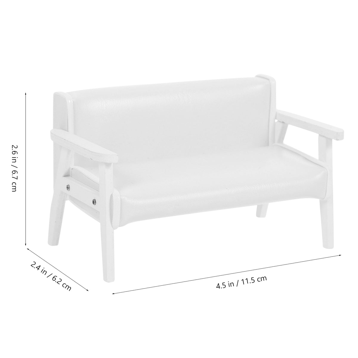 White Leather Wooden Miniature Chair House W60628