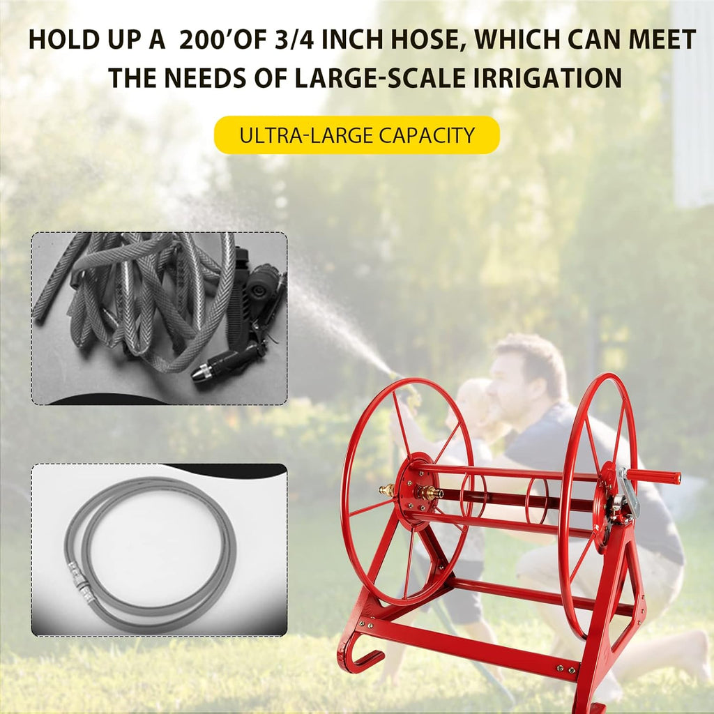Heavy Duty Wall Mounted Garden Hose Reel Holder for 200 FT 3/4 Inch Hose M60489