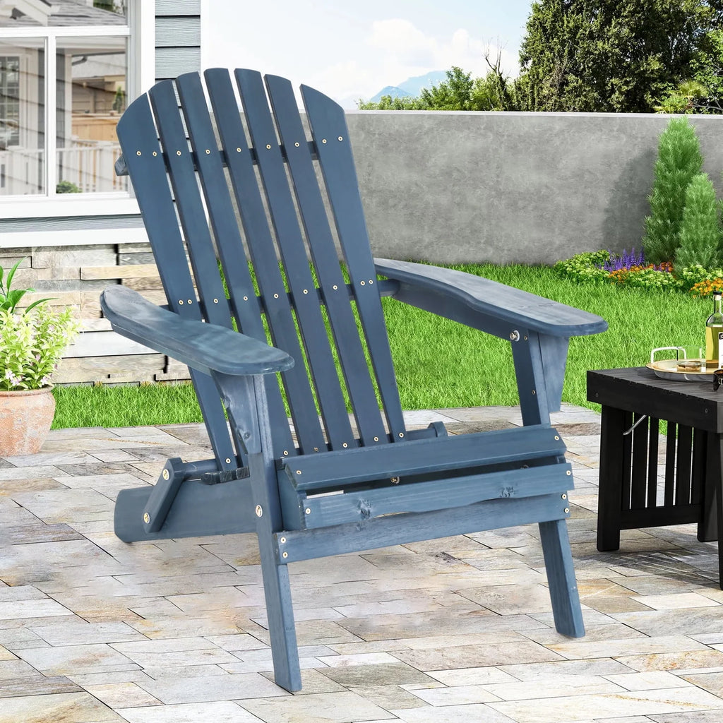 Folding Adirondack Chair Set of 2 Grey S2839