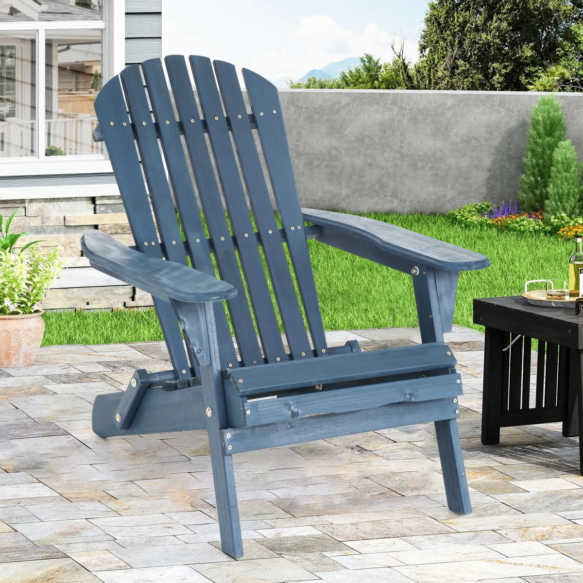 Folding Adirondack Chair Set of 2 Grey S2839