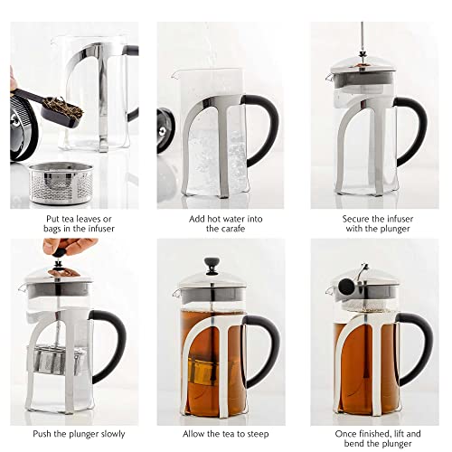 34oz Heat Resistant Borosilicate Glass French Press Coffee Maker D8261