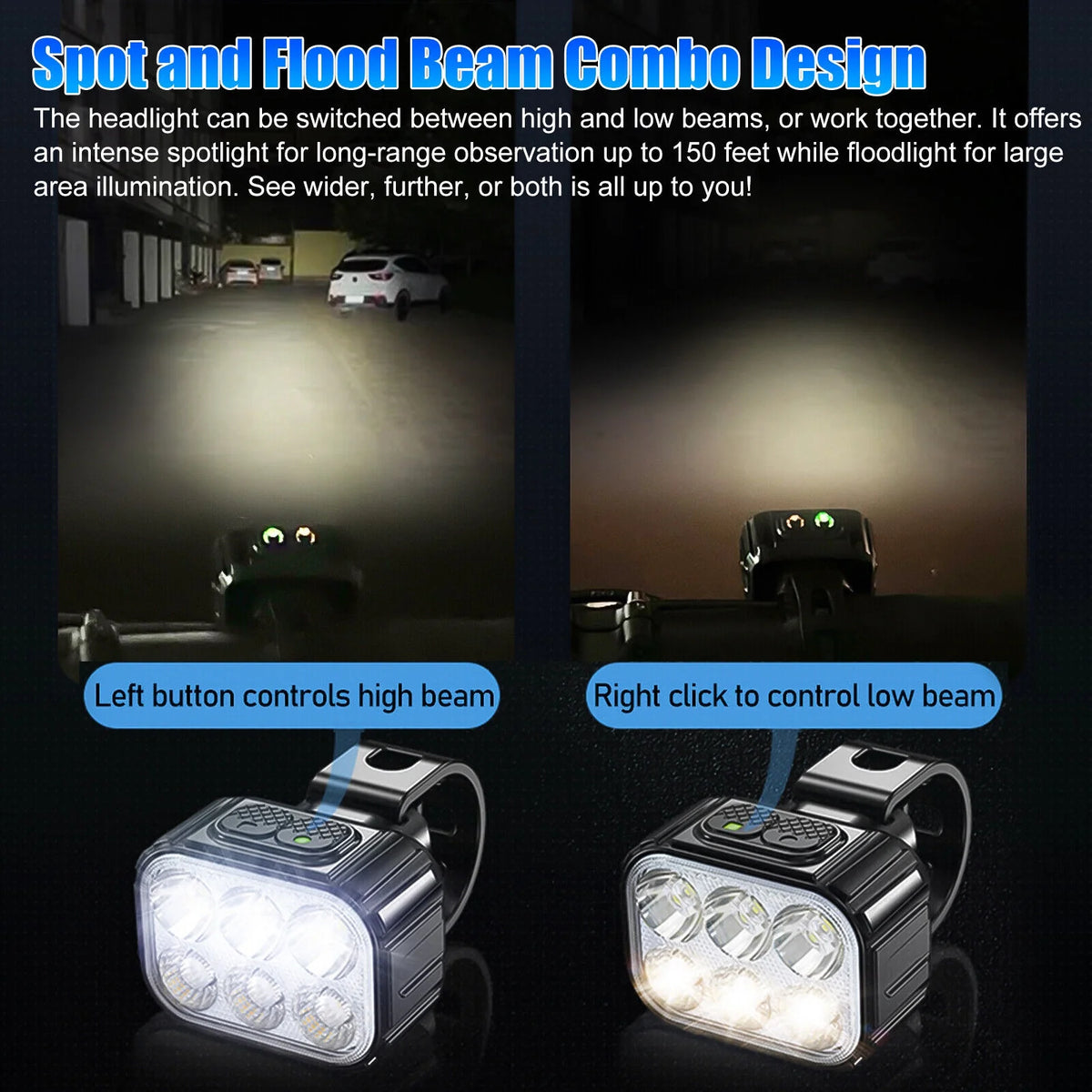2x USB Rechargeable LED Bicycle Headlight Taillight C125514