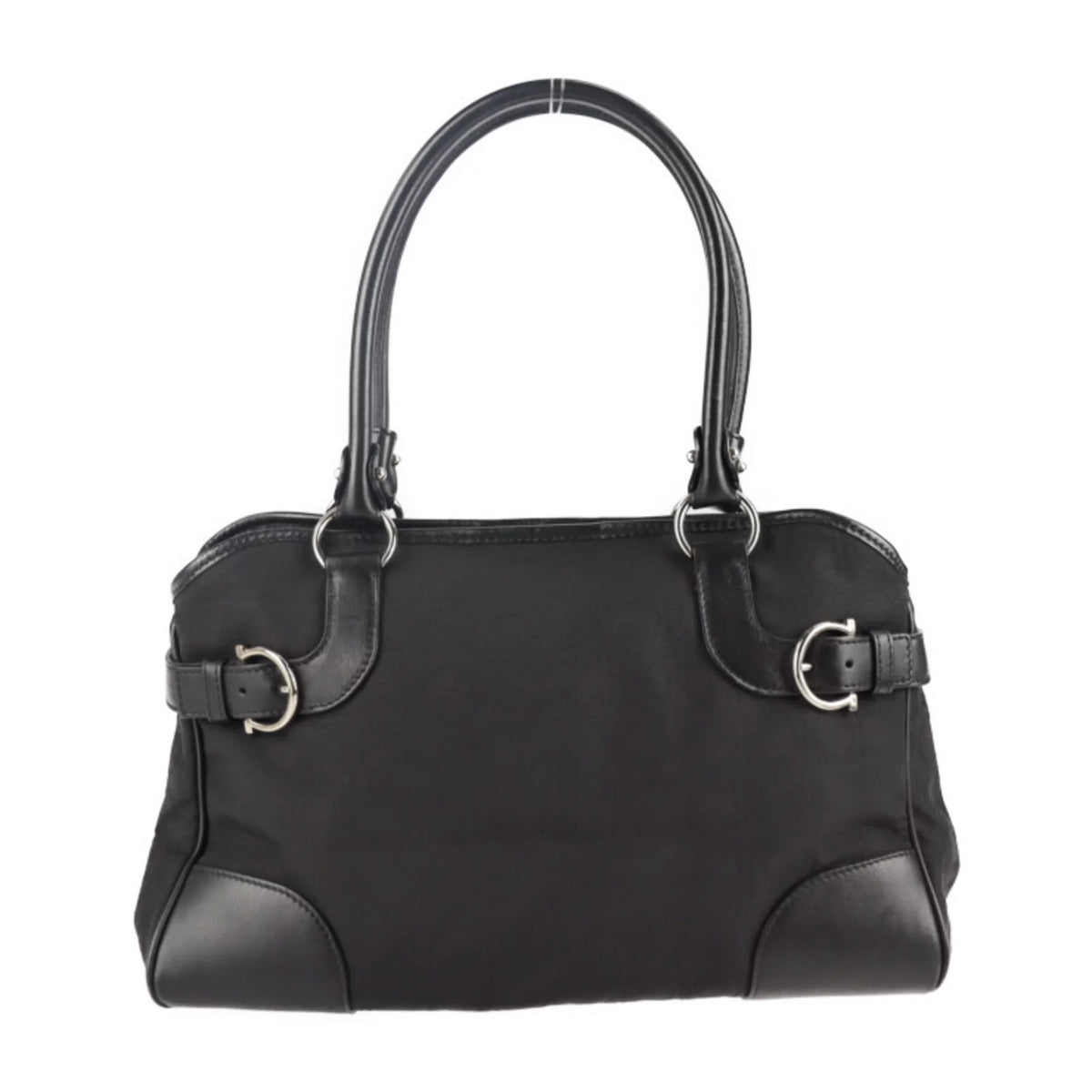 Pre-Owned Black Canvas Leather Shoulder Bag X59119