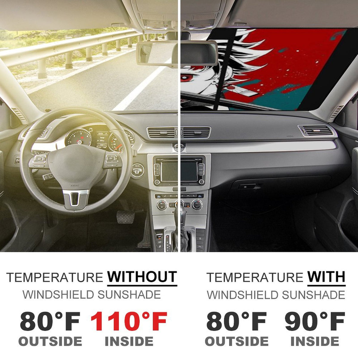 Foldable Reflective Car Windshield Sun Shade Cover X478870
