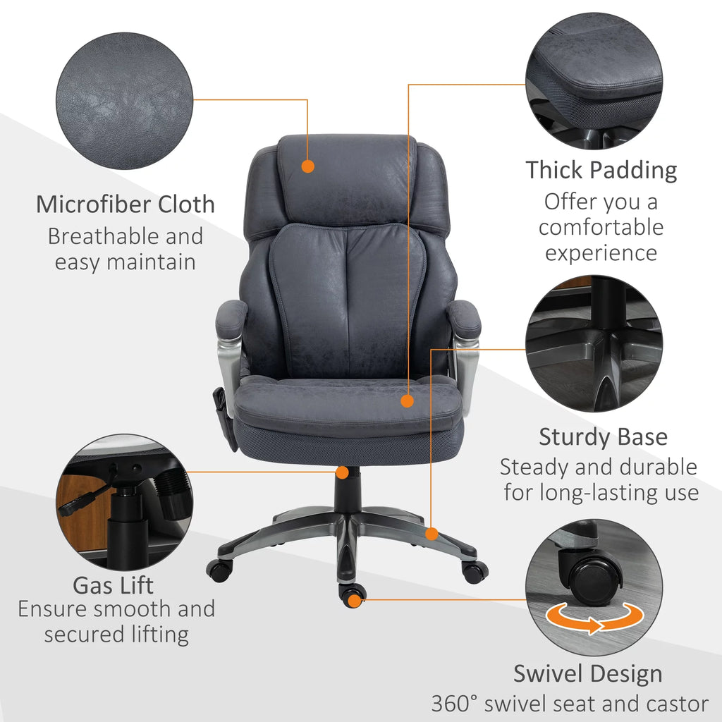 Gray Executive Office Chair with Vibration Massage Y431