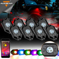 RGB 8 Pods Bluetooth Waterproof Multicolor LED Rock Light Kit A642734