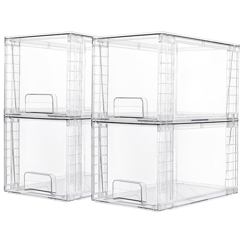 4 Pack Large Stackable Acrylic Storage Drawers L893