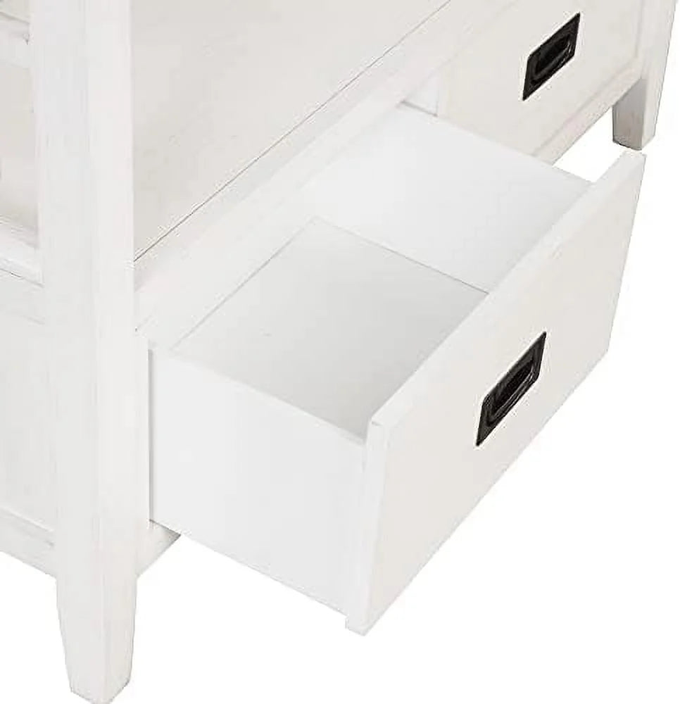Green Wood Console Table with Drawers and Shelves J224059