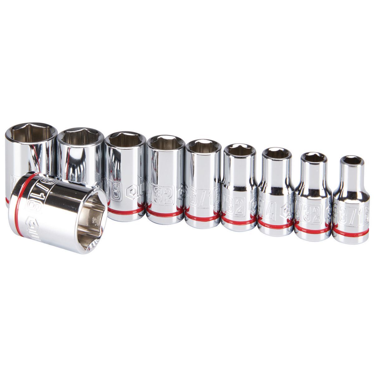 1/4 in. Drive SAE Chrome Socket Set, 10-Piece C832