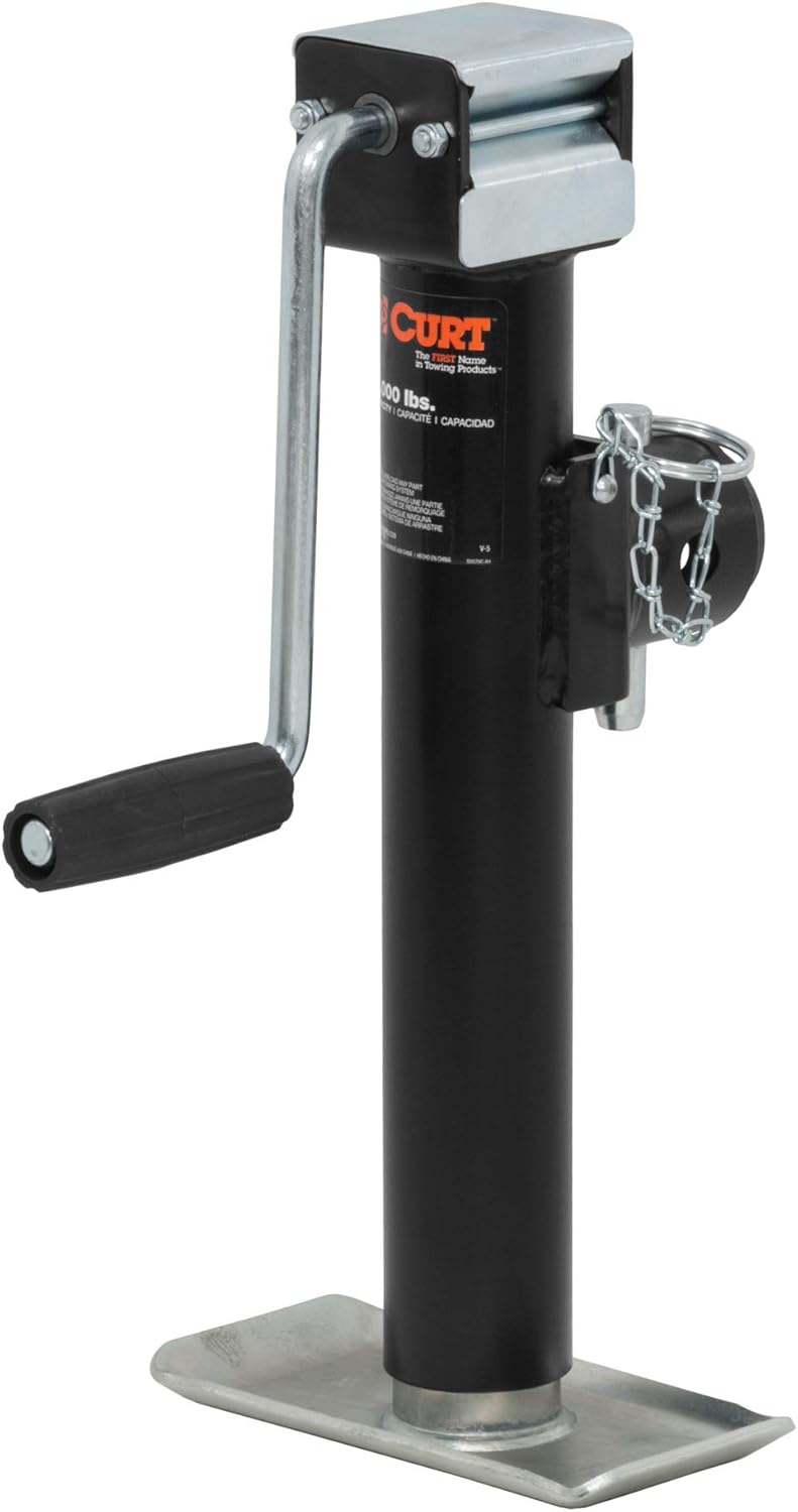 Weld-On Pipe-Mount Swivel Trailer Jack, 5,000 lbs, 10 Inches Vertical Travel, Black, Pack of 2 F1642