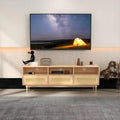 64" TV Stand with Rattan Storage Drawers S841399