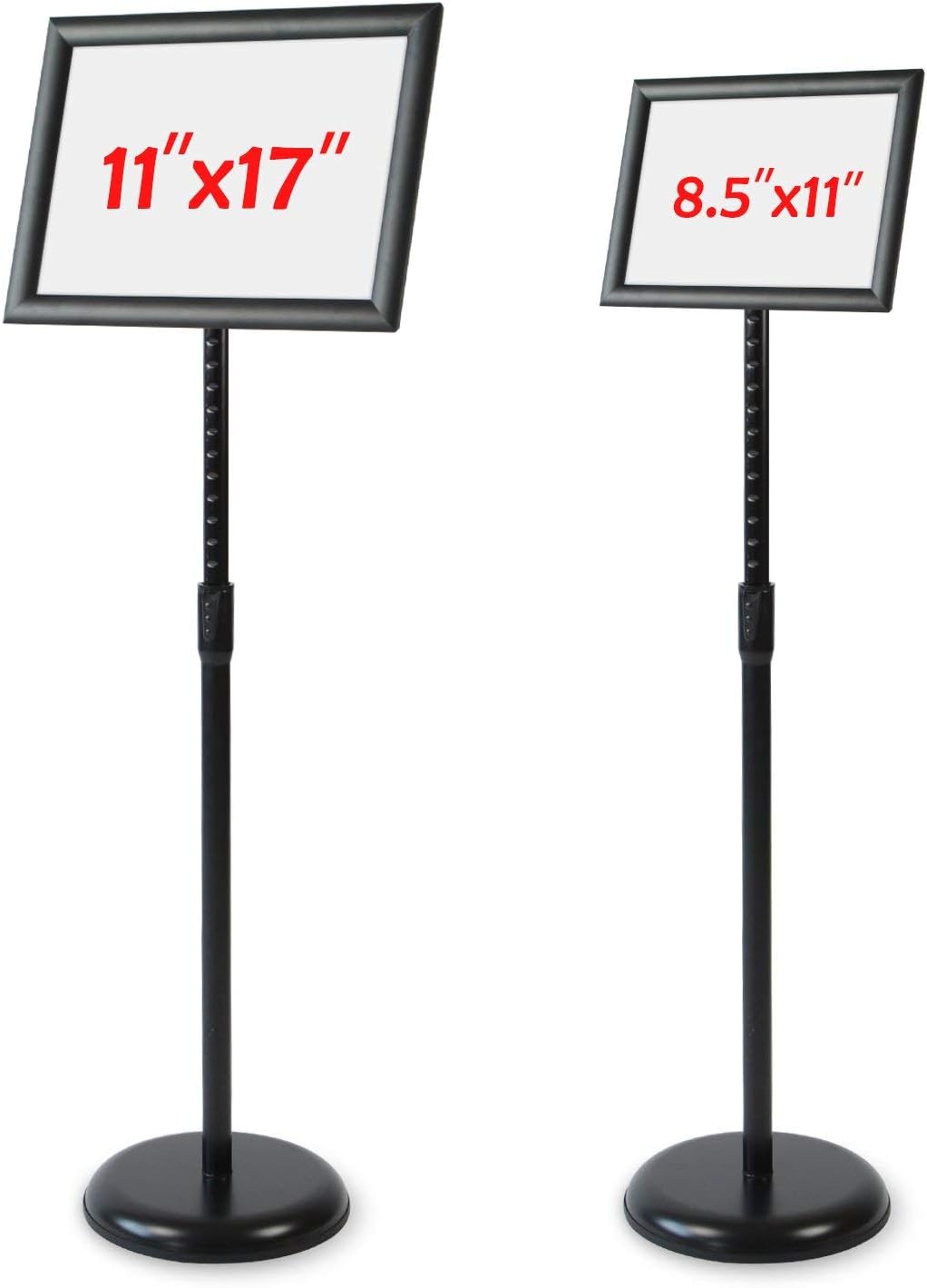 Heavy Duty Adjustable Aluminum Floor Standing Sign Holder, Black B633