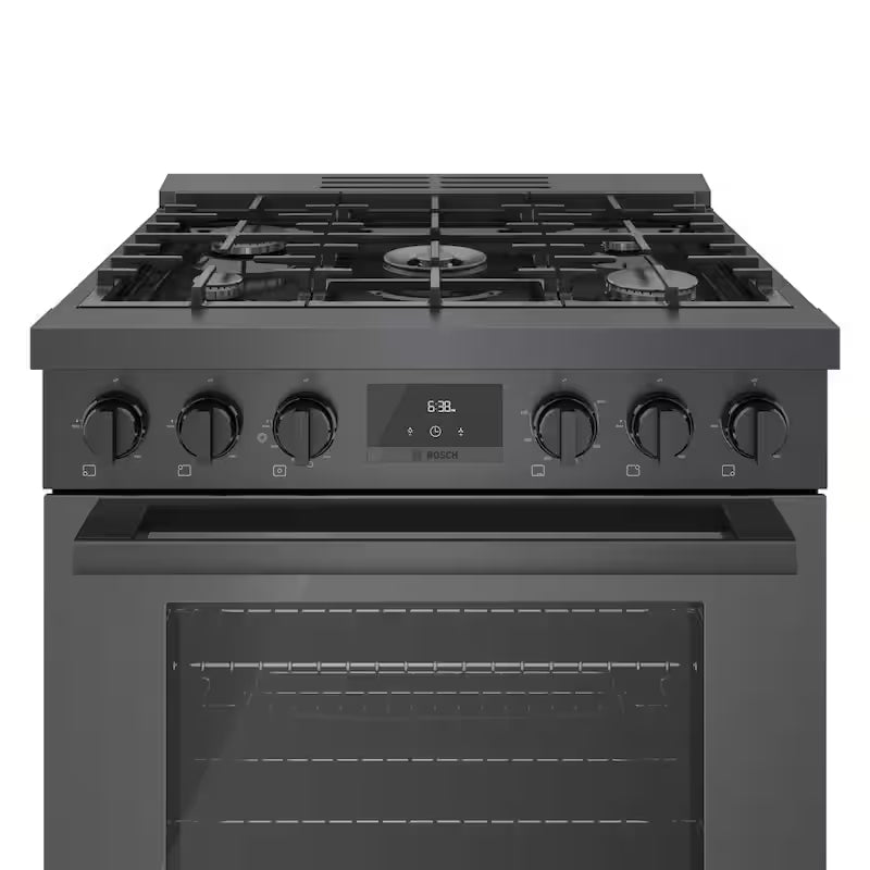 30 in. 3.7 cu. ft. Gas Range with 5-Burners in Black Stainless Steel W1340