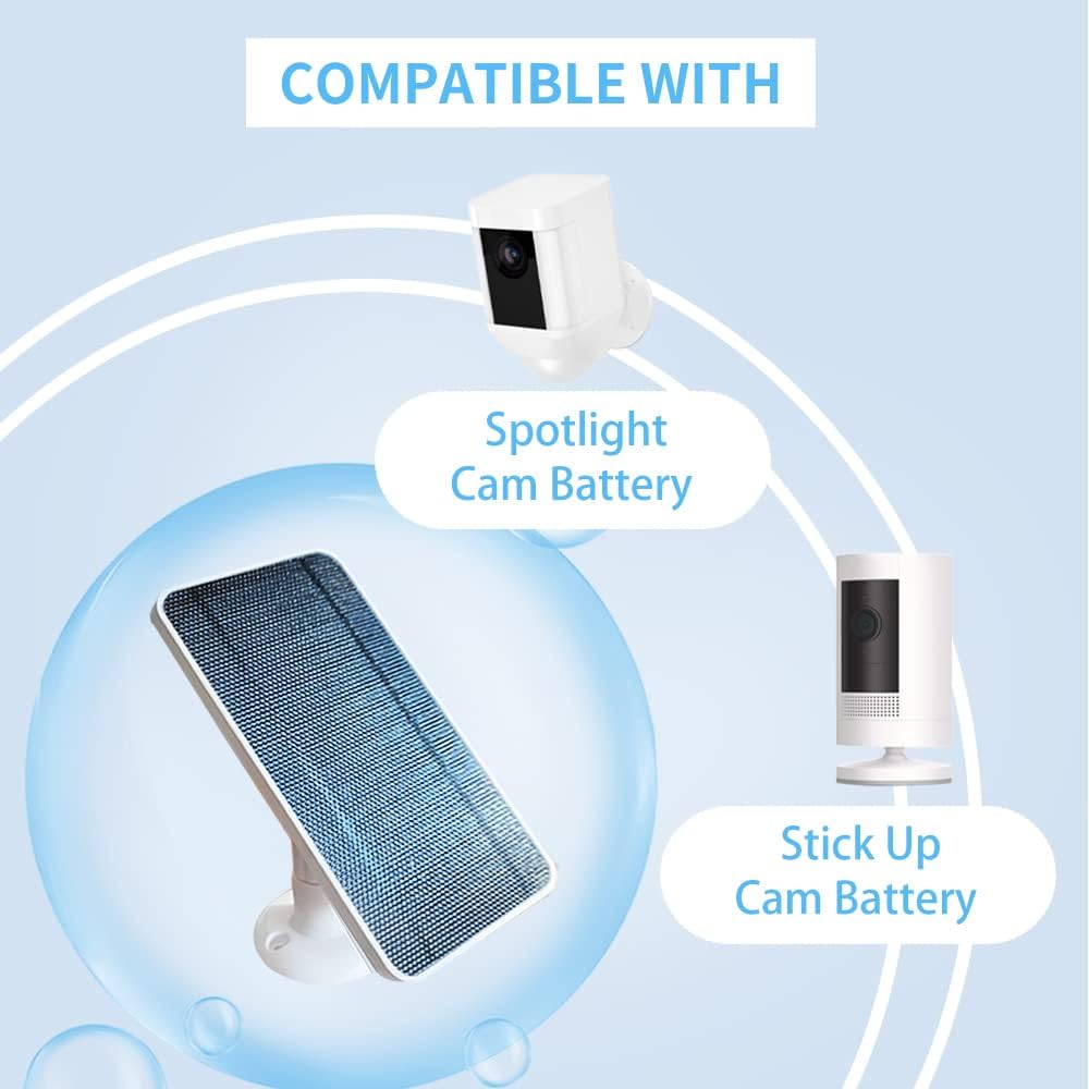 Solar Panel for Spotlight Cam Battery and Stick Up Cam Battery, Weatherproof Continuous Power Supply with 13 FT Cable and Adjustable Wall Mount (2 Pack) A789878