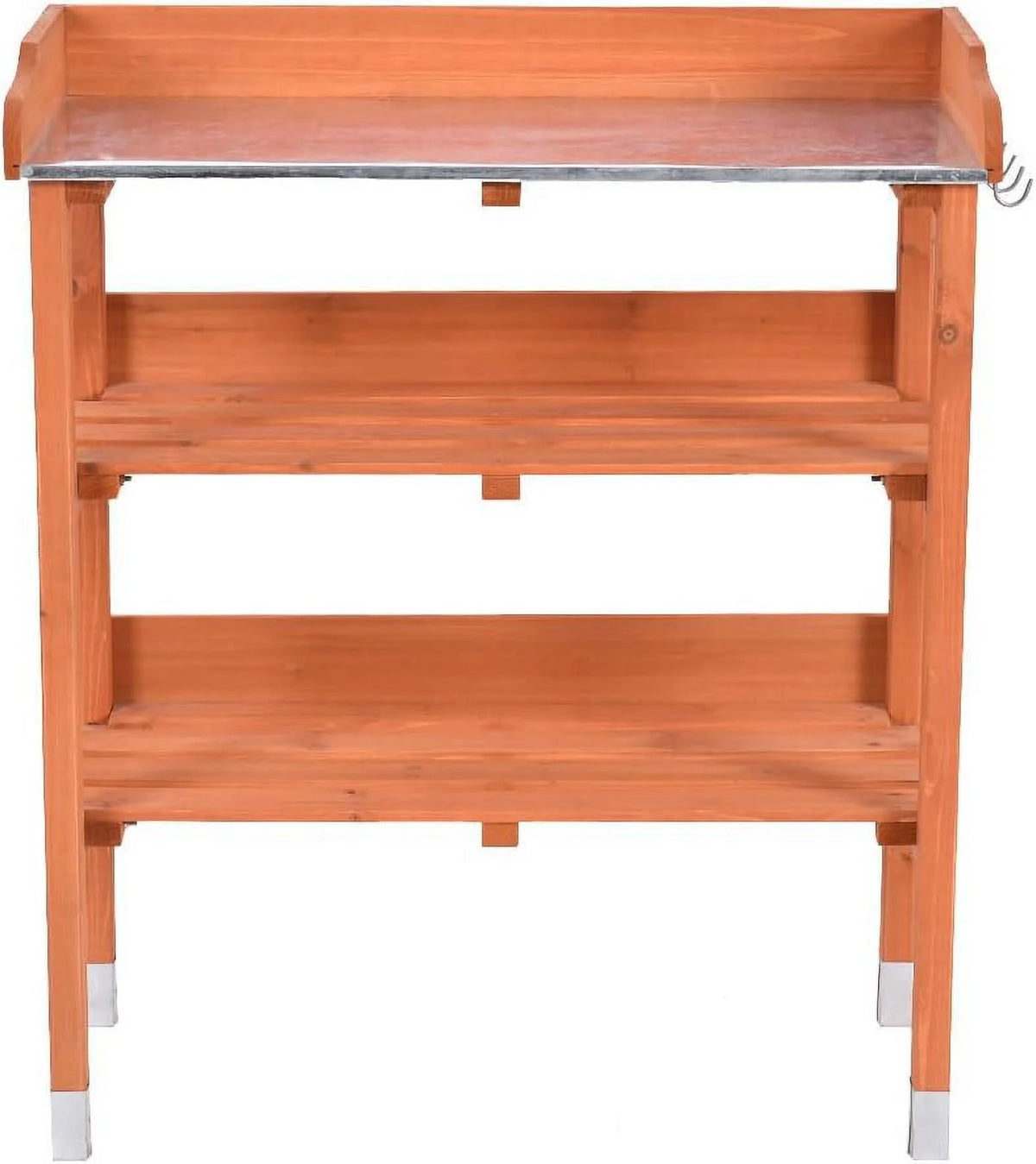 Wooden Potting Bench Work Station Table with Storage Shelf N794