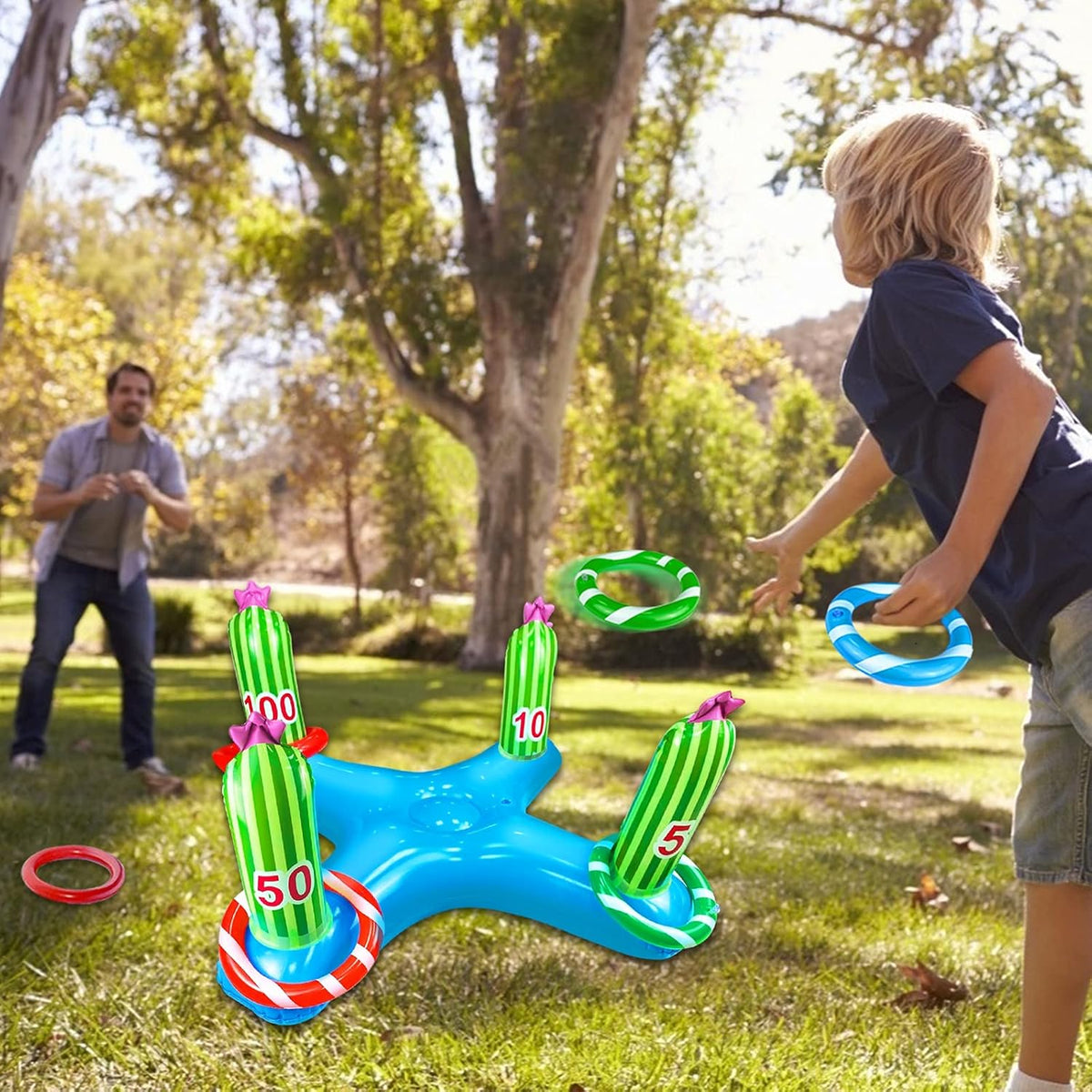 Inflatable Cactus Ring Toss Party Game with 4 Rings R7315