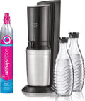 Black Sparkling Water Maker with Co2 and Glass Carafes U25753
