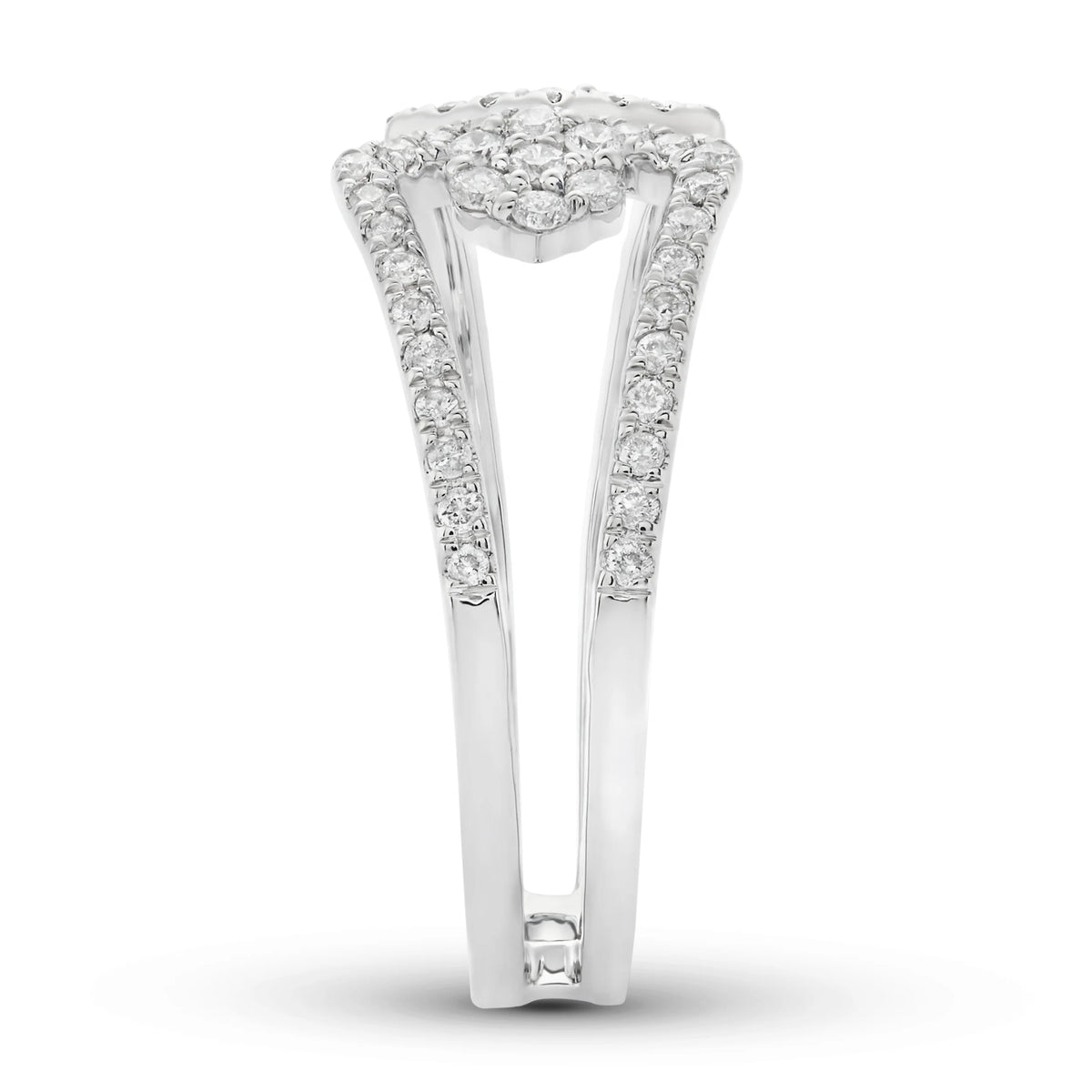 14K White Gold Diamond Fashion Ring, Size 7 I473