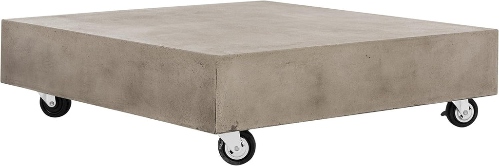 Dark Grey Concrete Coffee Table with Caster Wheels O606944