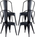 Black Metal Stackable Dining Chairs Set of 4 R992438