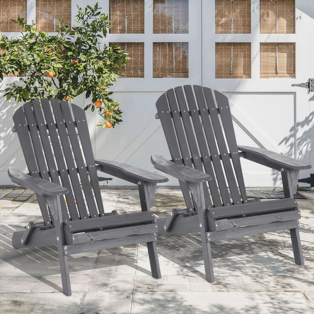 Folding Adirondack Chair Set of 2 Grey S2839