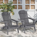 Folding Adirondack Chair Set of 2 Grey S2839
