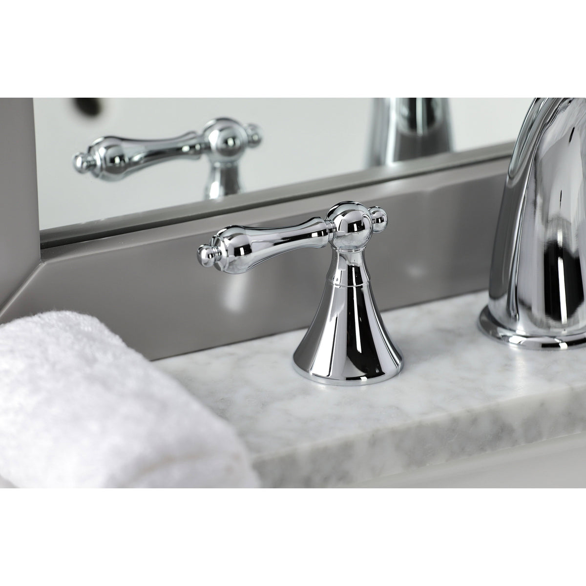 Brushed Nickel Widespread Bathroom Faucet with Brass Pop-Up J509492