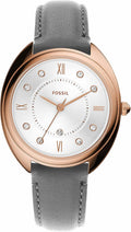 Rose Gold Grey Quartz Stainless Steel and Eco-Leather Three-Hand Watch S2955