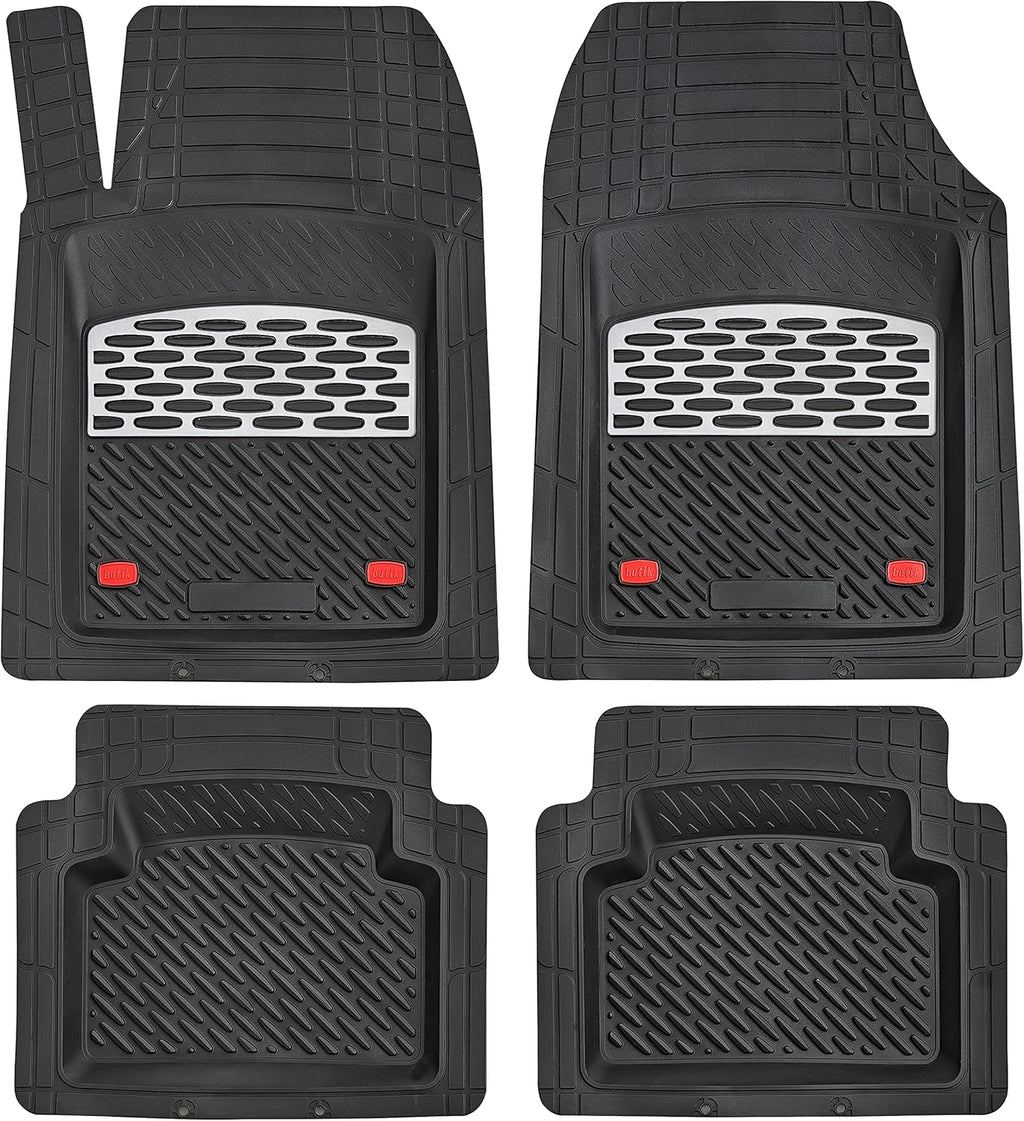 Silver 5-Piece Heavy-Duty Automotive Floor Mat V51526