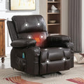 Brown Heated Massage Rocker Recliner Chair with Footrest Z468385