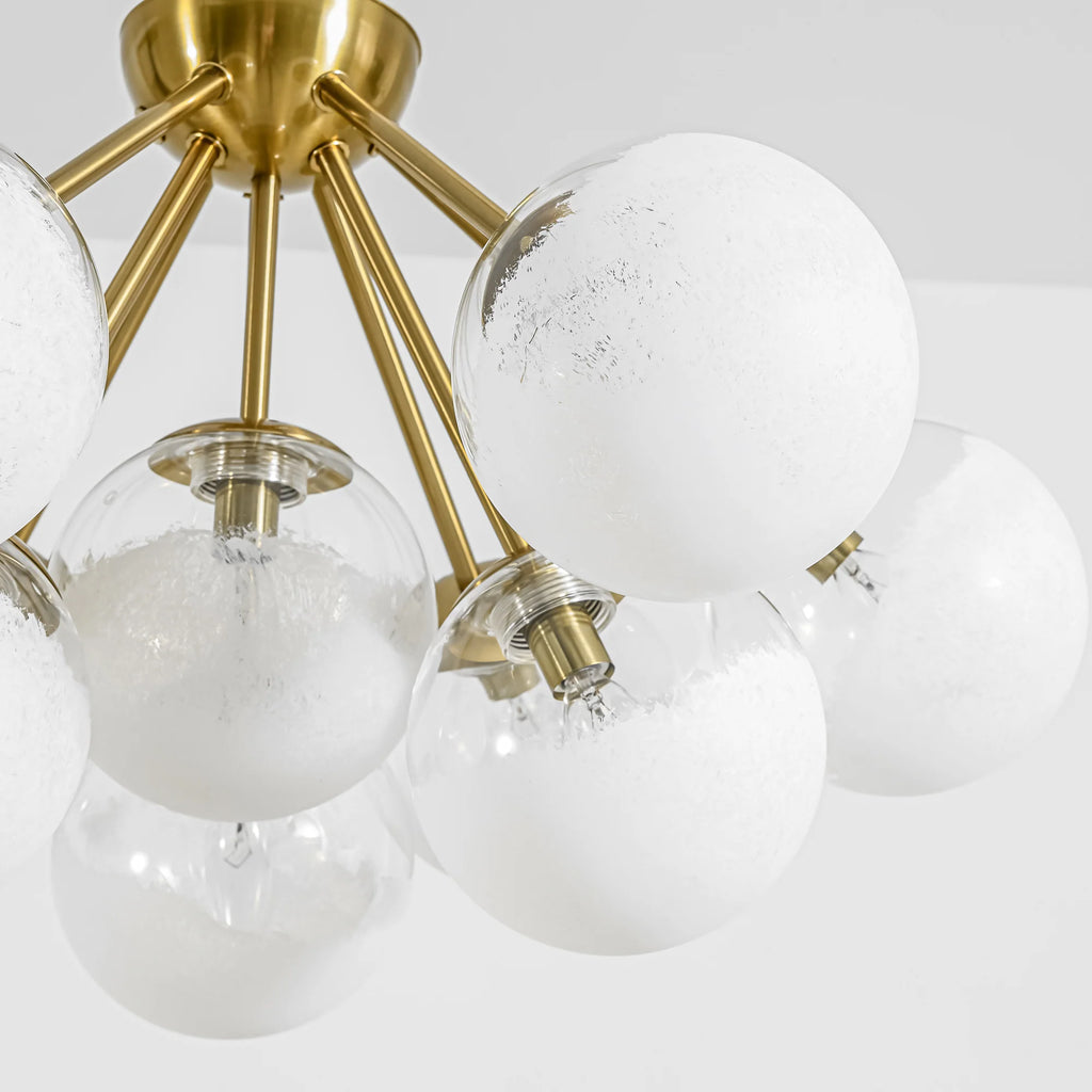 10-Light Dimmable Glass Globe Chandelier K80699
