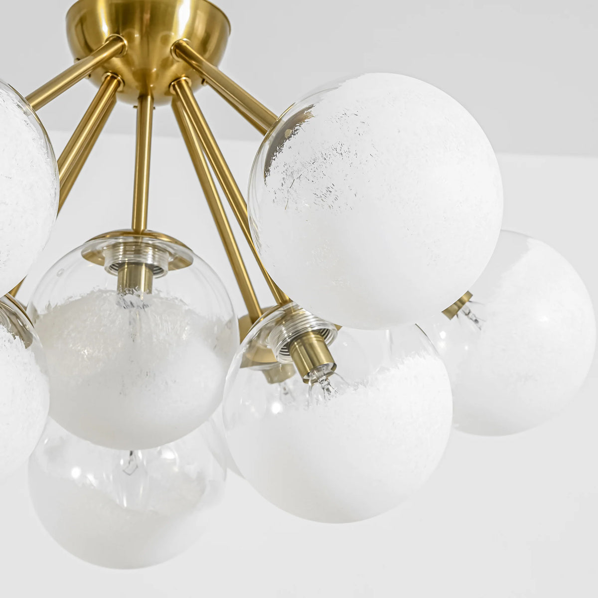 10-Light Dimmable Glass Globe Chandelier K80699