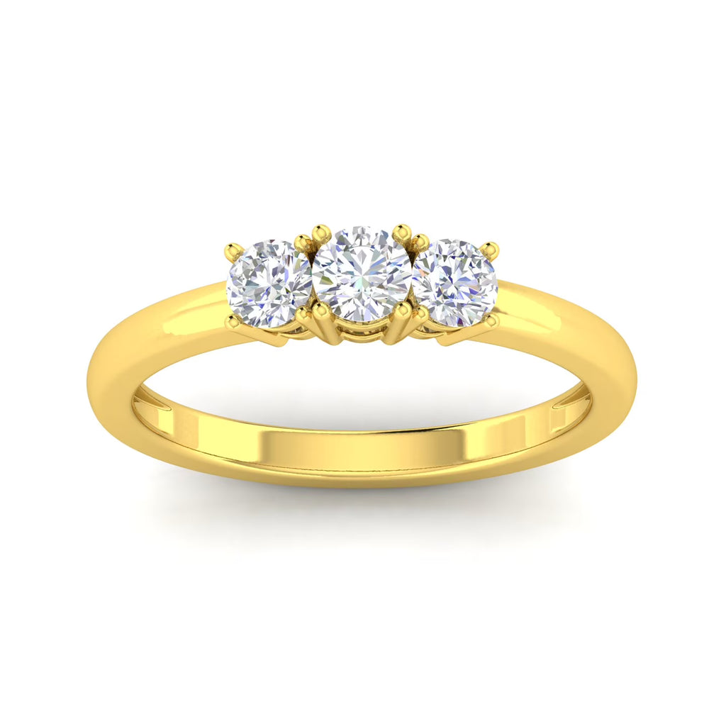 10k Yellow Gold Three Stone Diamond Ring Z667