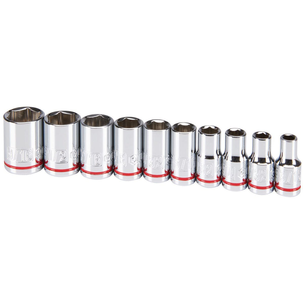 1/4 in. Drive SAE Chrome Socket Set, 10-Piece C832