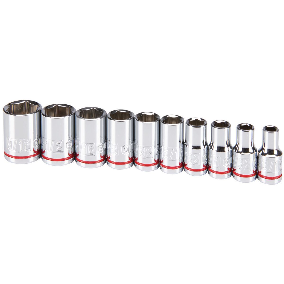 1/4 in. Drive SAE Chrome Socket Set, 10-Piece C832