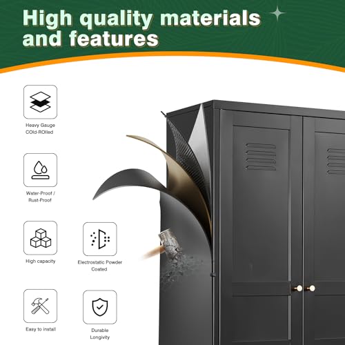 White Storage Cabinet with Doors and Adjustable Shelves K6090